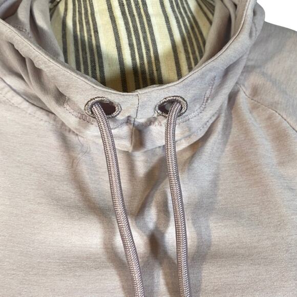 Apana Blush Pink Cowl Neck Athletic Long Sleeve Hooded Sweatshirt Women Sz S - Picture 6 of 11